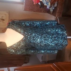 Venus Turquoise Blue Sequin Dress NWT